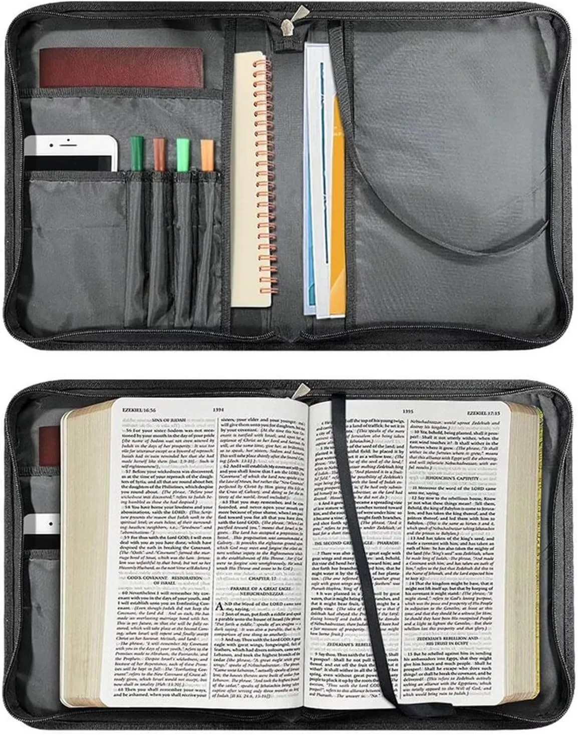 Bible Cover Case PU Leather Book Cover for Women Girls, Large Capacity Scripture Bag Bible Cover Bags