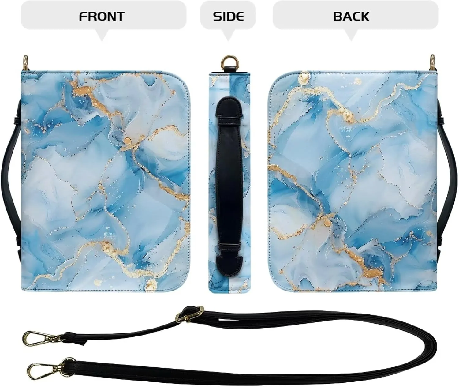 Bible Cover Extra Large Leather Study Bible Carrying Case with Zipper Pocket for Library Church Picnic Hiking