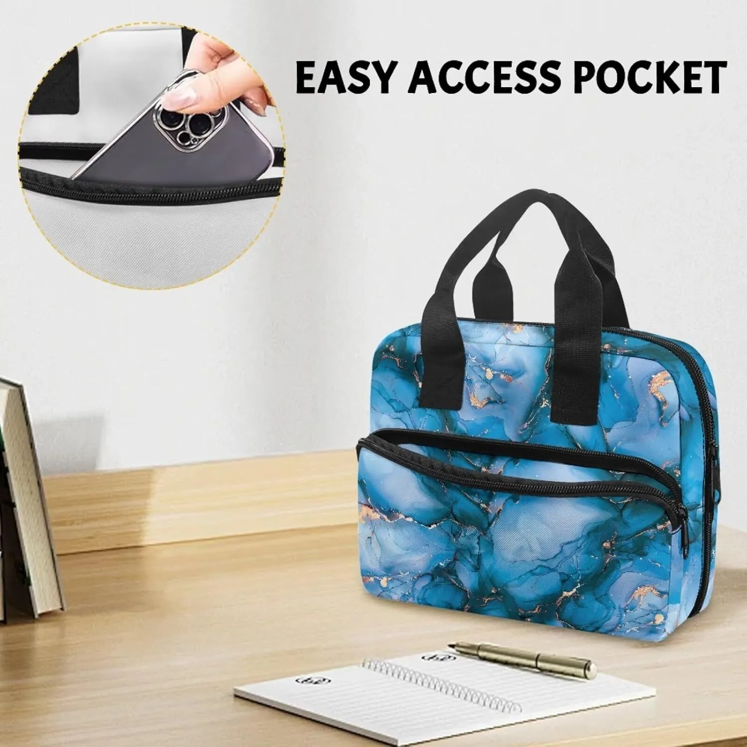 Bible Cover for Women Men Study Bible Case with Handle Church Bag Tote Bag for Home, Office, Travel, School