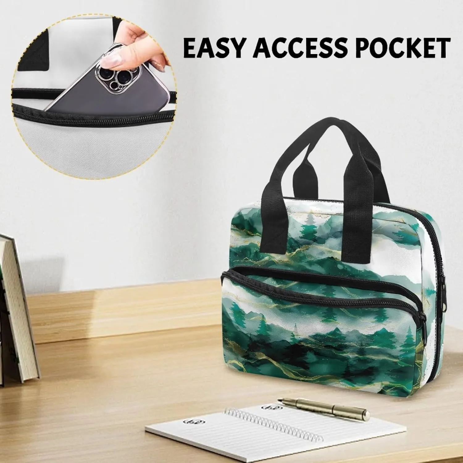 Bible Cover for Women Men Study Bible Case with Handle Church Bag Tote Bag for Home, Office, Travel, School