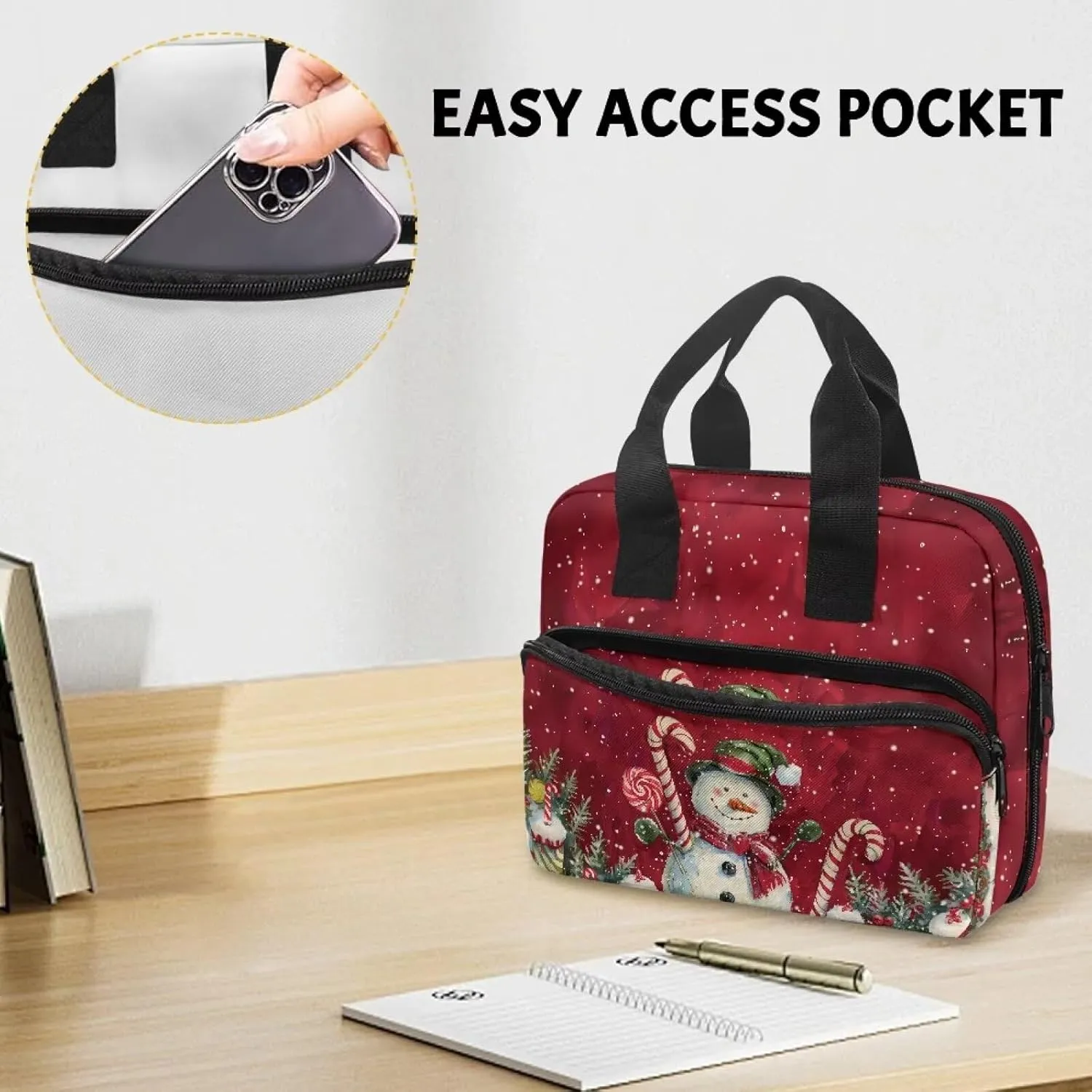 Bible Cover for Women Men Study Bible Case with Handle Church Bag Tote Bag for Home, Office, Travel, School