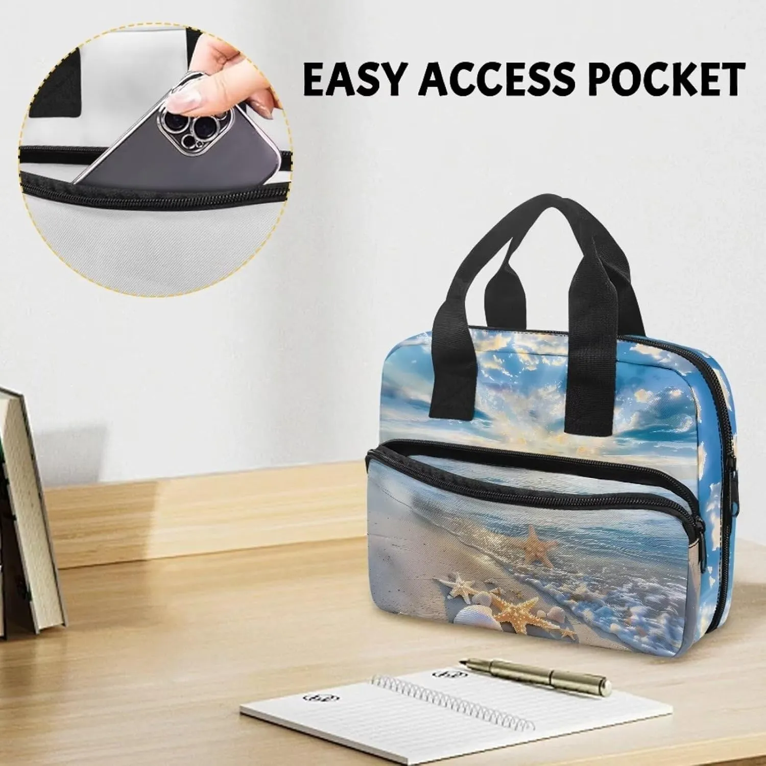 Bible Cover for Women Men Study Bible Case with Handle Church Bag Tote Bag for Home, Office, Travel, School