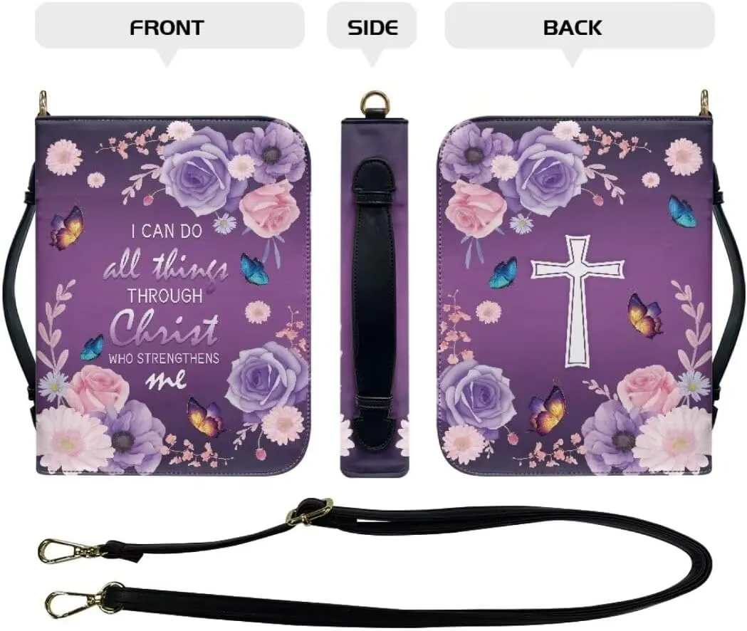 Bible Covers Bible Cover Case Large Capacity Carrying Case Bag with Multi Slots Strap for Women