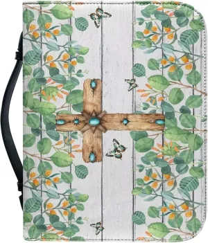 Bible Covers for Girls, Butterfly Cross Large Church Bag Religious Accessories Lightweight Bible Organizer with Pen Slot Portable Bible Pouch Bag for Church Study Room