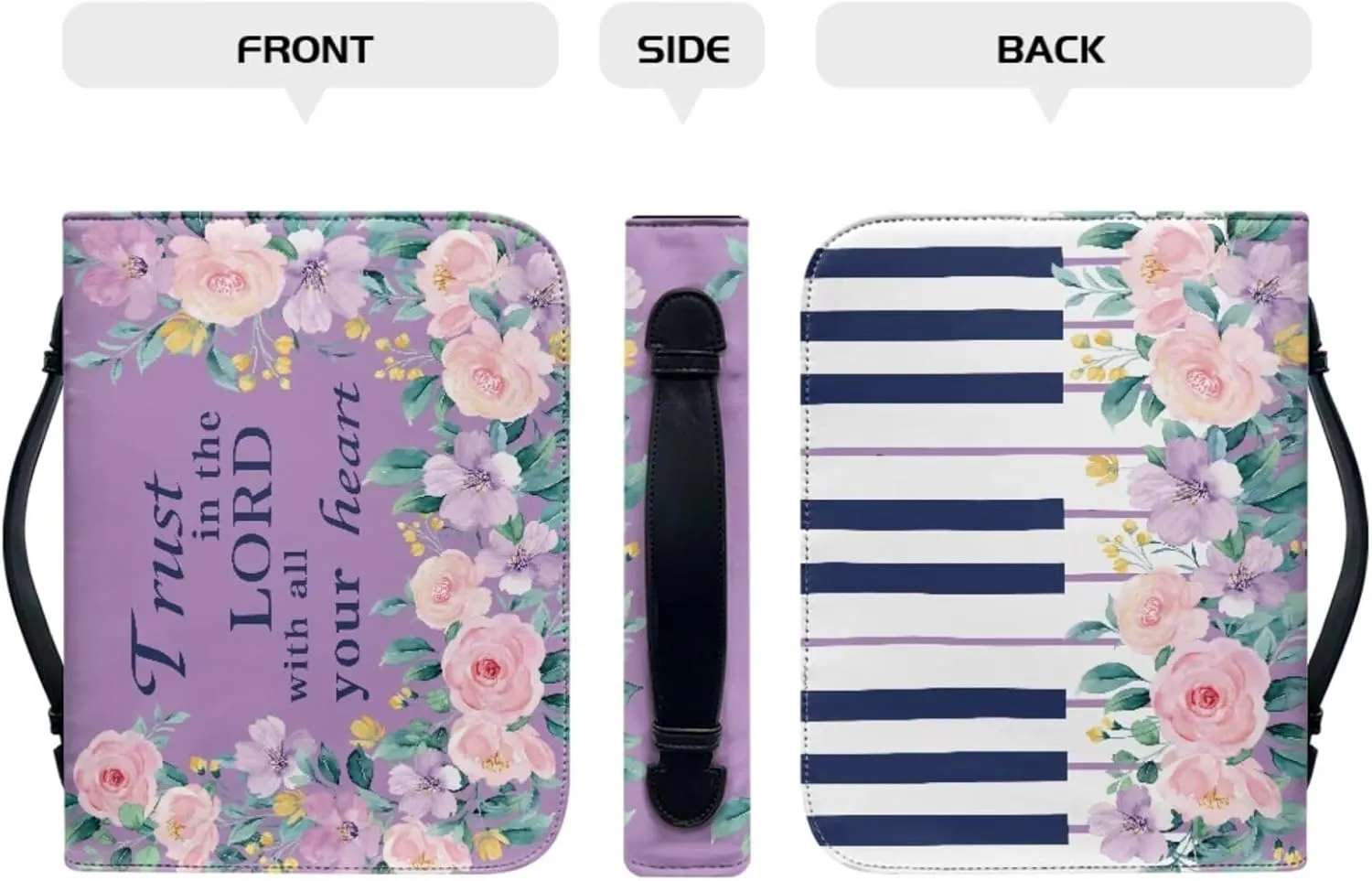 Bible Covers for Women Men with Keychain Carrying Book Case Church Bag Bible with Pockets Large Bible Cover