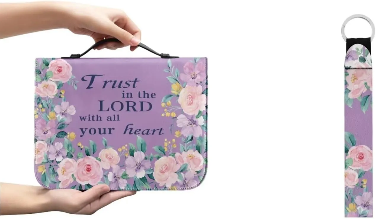 Bible Covers for Women Men with Keychain Carrying Book Case Church Bag Bible with Pockets Large Bible Cover