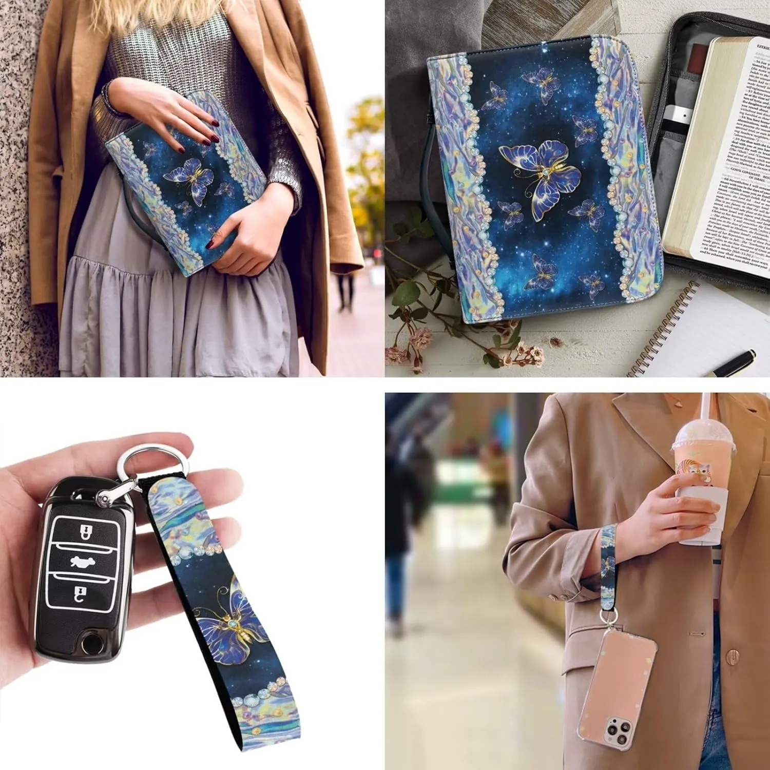 Bible Covers for Women Men with Keychain Carrying Book Case Church Bag Bible with Pockets Large Bible Cover