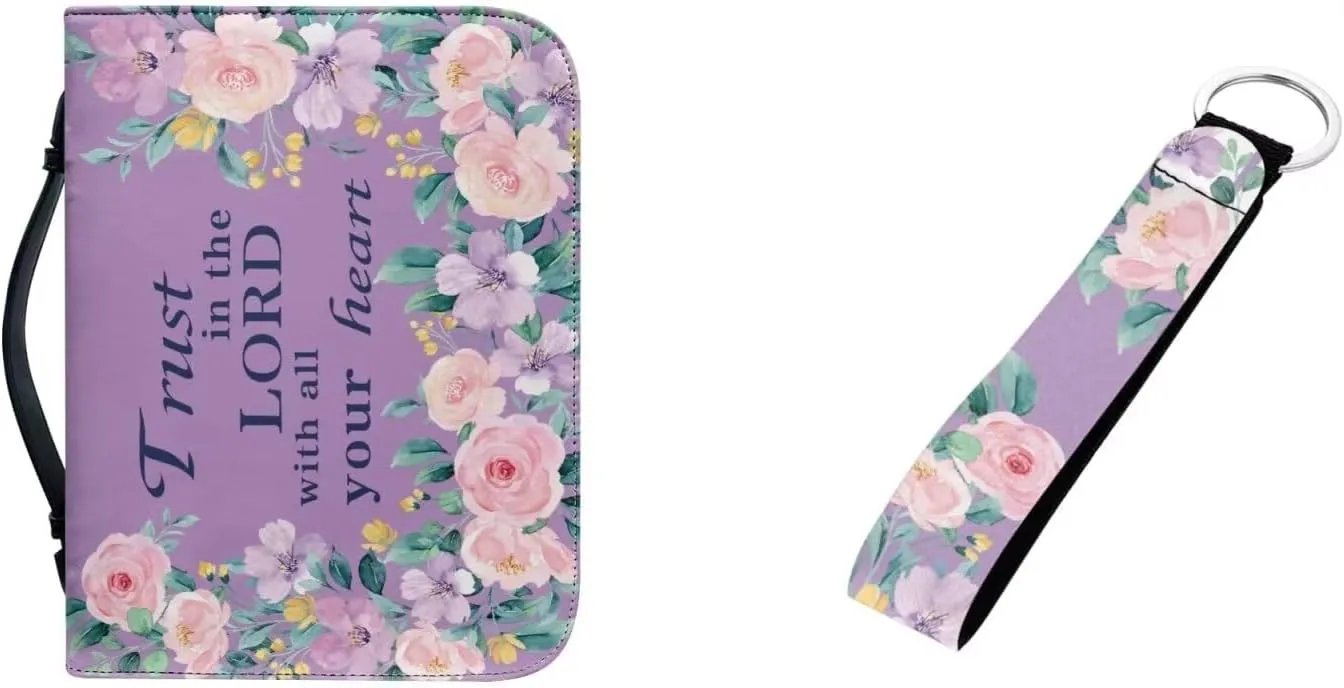 Bible Covers for Women Men with Keychain Carrying Book Case Church Bag Bible with Pockets Large Bible Cover