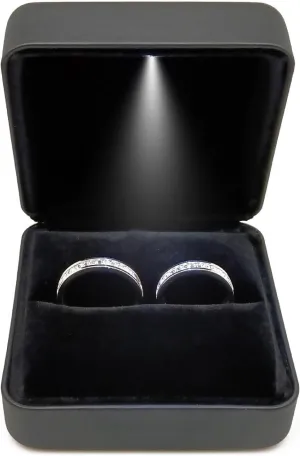 Big Size Metal Glossy LED Jewelry Gift Box Ring Jewelry Exhibition - Suitable for a pair of rings