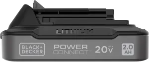 BLACK DECKER 20V MAX POWERCONNECT 2.0 Ah Battery with State of Charge Indicator Light (LBD2020S)