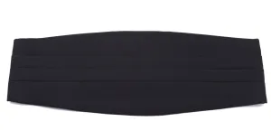 Black Faille Silk Repp Cummerbund