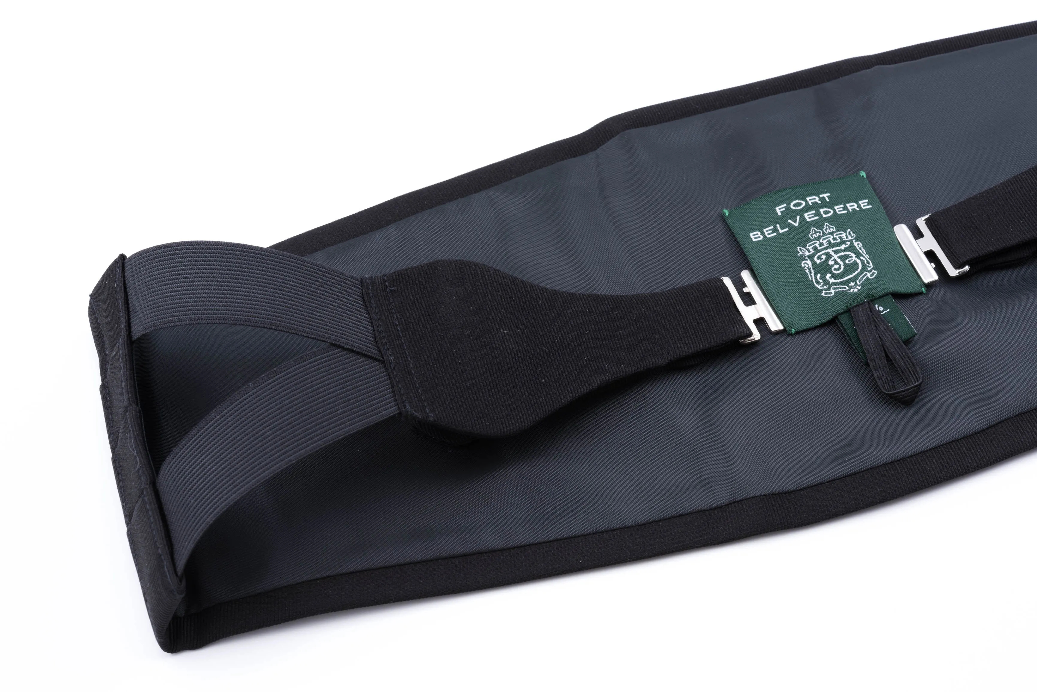 Black Faille Silk Repp Cummerbund