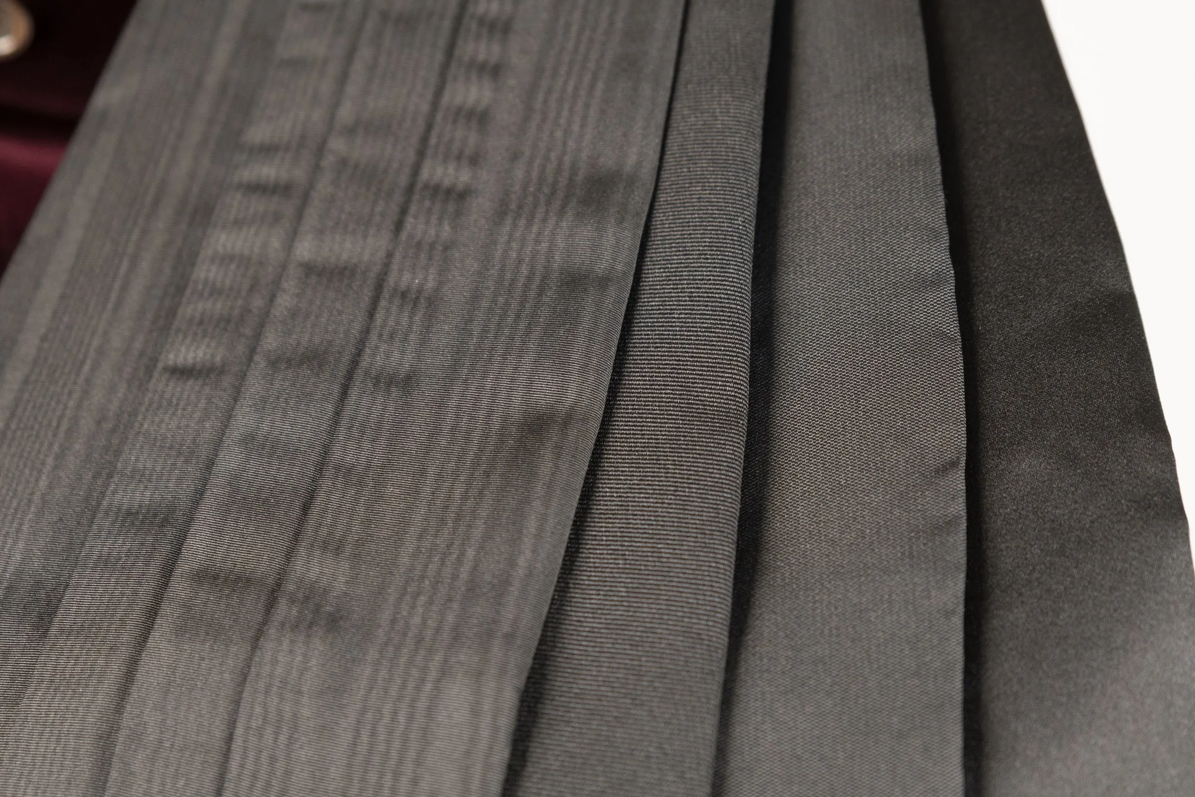Black Faille Silk Repp Cummerbund