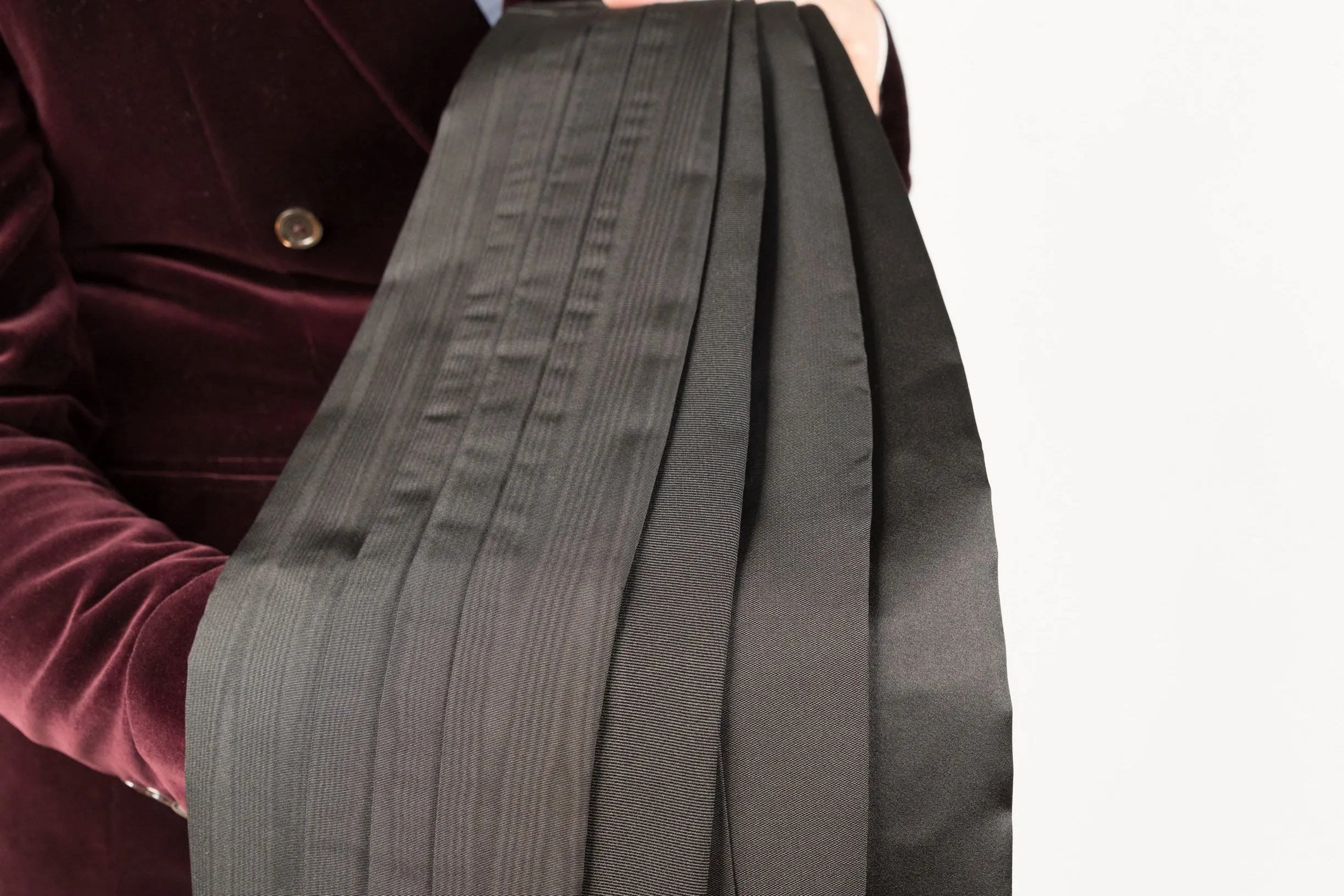 Black Moiré Silk Cummerbund
