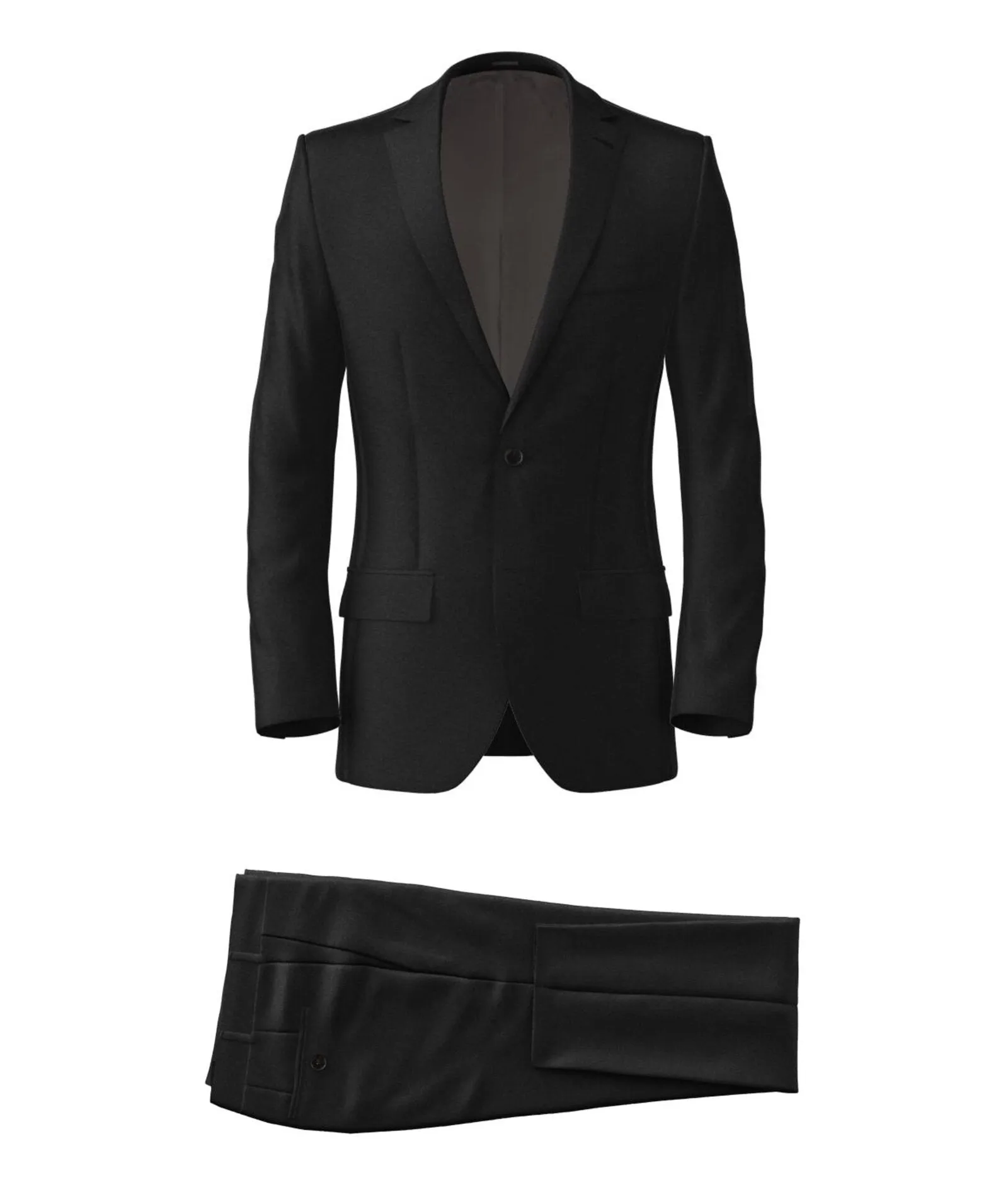 Black Twill Wool Silk Tuxedo