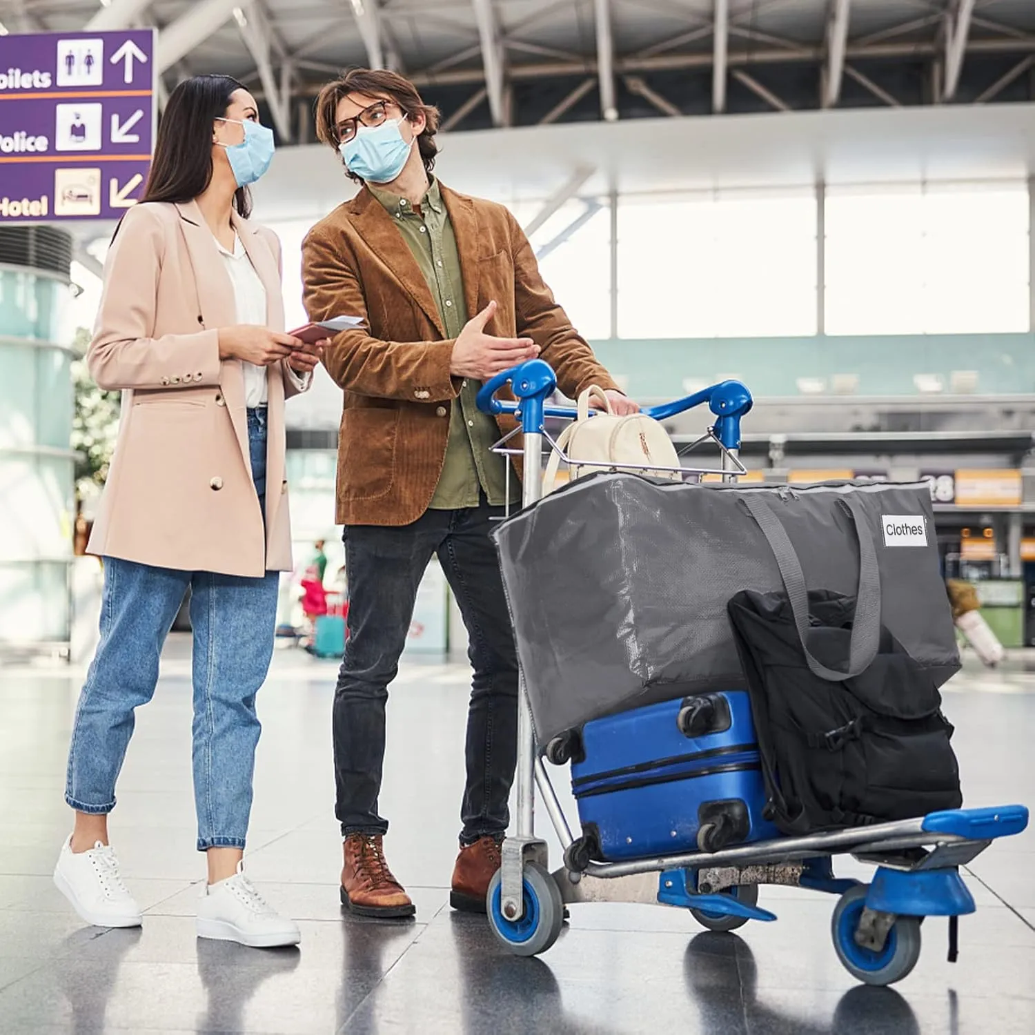BlissTotes Large Moving Bags and with Zippers & Handles Moving Supplies with lids, Heavy Duty Totes for Storage Bags for Space Saving, Fold Flat, Moving and Storing 125L, 8 Pack