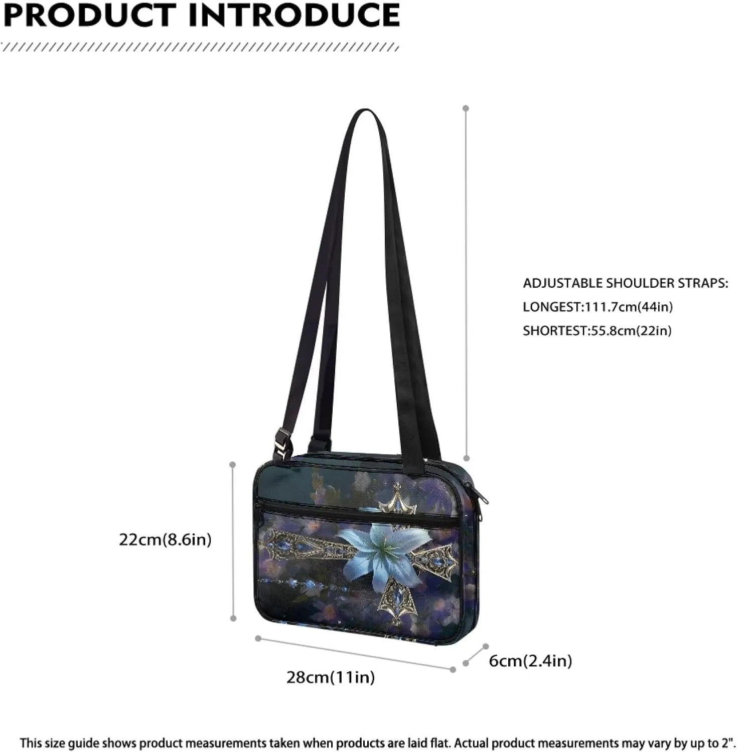 Blue Cross Bible Cover Portable Bible Carrier for Men and Women with Durable Shoulder Strap Paryer Church Tote Bags