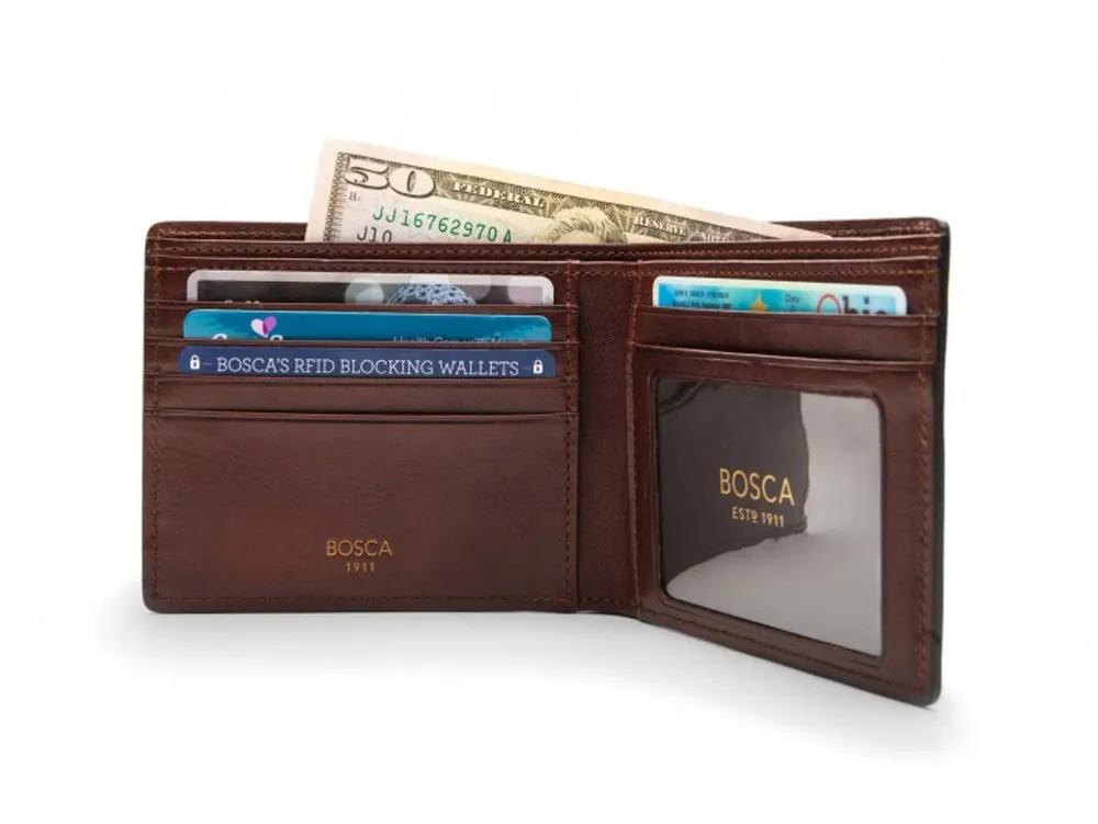 Bosca Mens Dolce Executive I.D. Wallet Dark Brown One Size U1