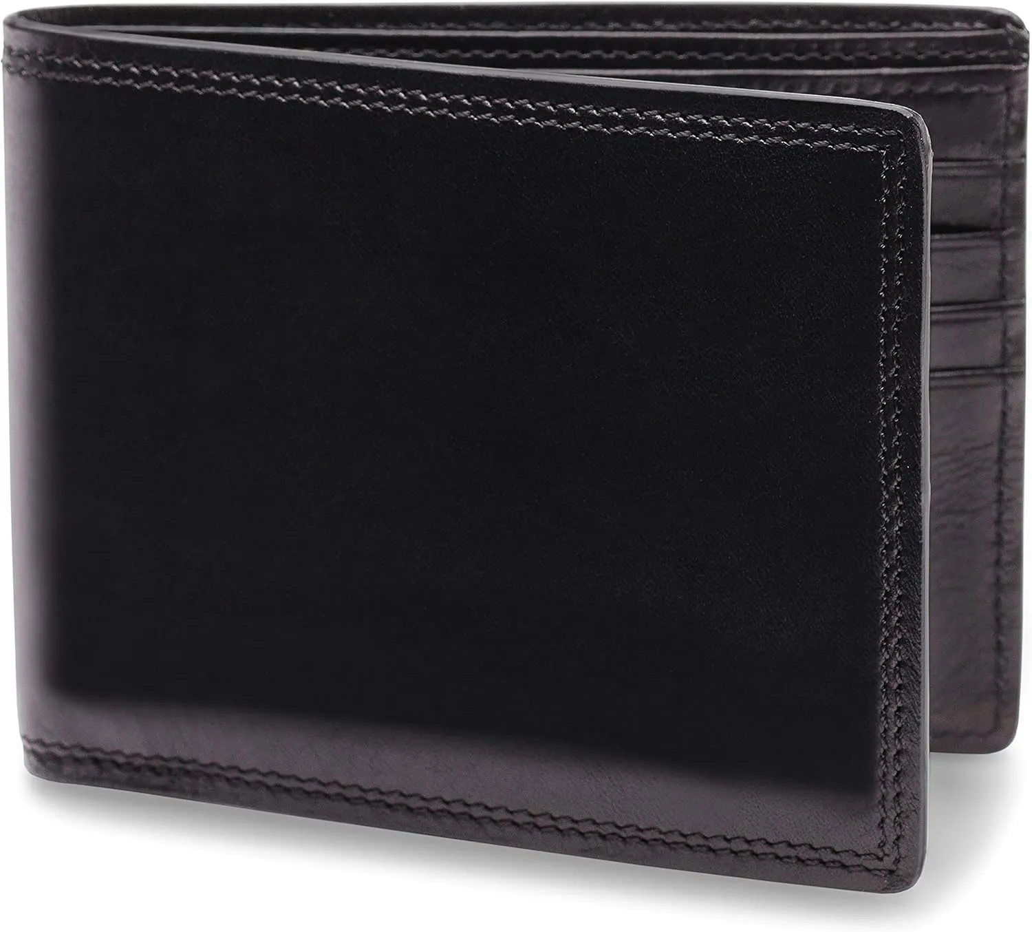 Bosca Men's Leather Wallet – Full Grain Italian Dolce Leather Wallet For Men, 8 Card Slots, Bifold, Gift-Ready Packaging, Black
