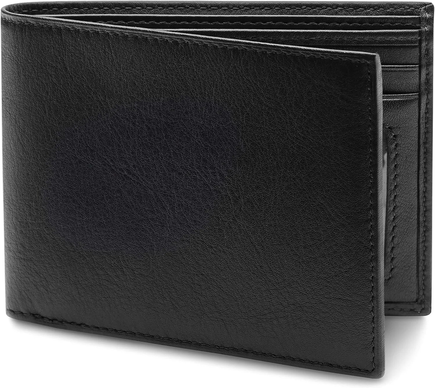 Bosca Men’s Leather Wallet, Nappa Vitello Executive I.D. Wallet For Men With 5 Card Slots, Black