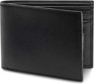 Bosca Men’s Leather Wallet, Nappa Vitello Executive I.D. Wallet For Men With 5 Card Slots, Black