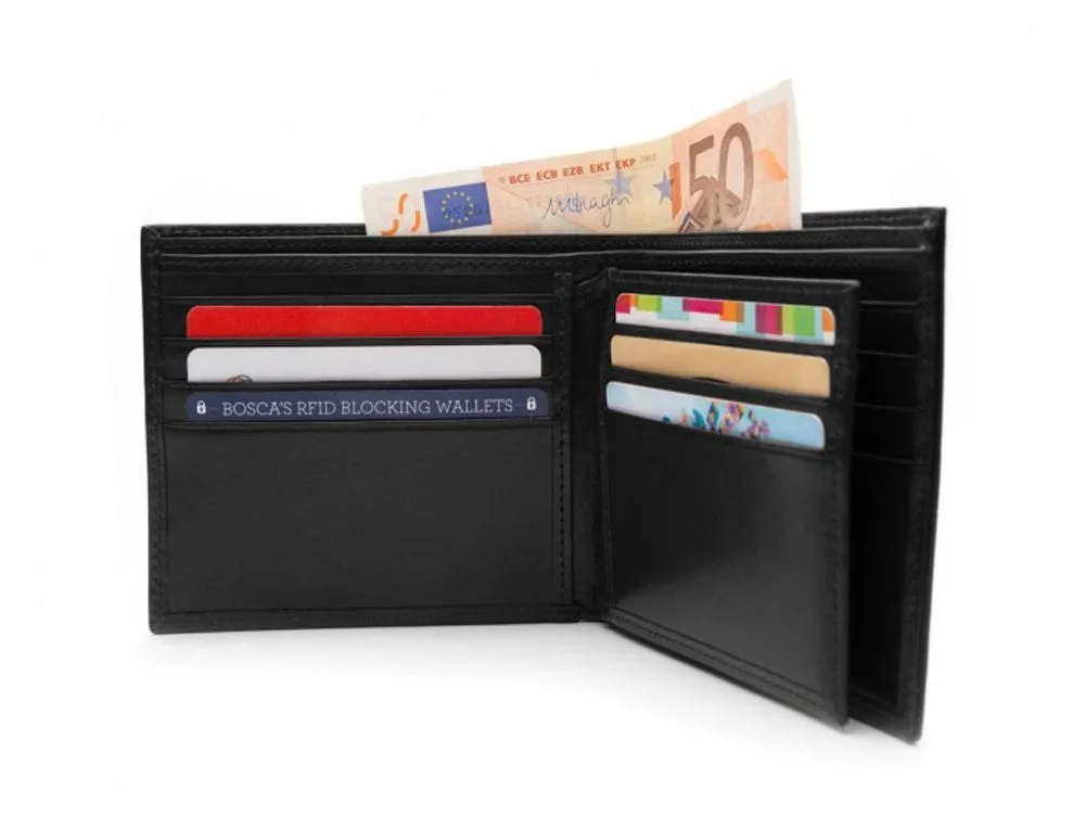 Bosca Men's Old Leather Collection - Eight-Pocket Deluxe Executive Wallet w/ Passcase
