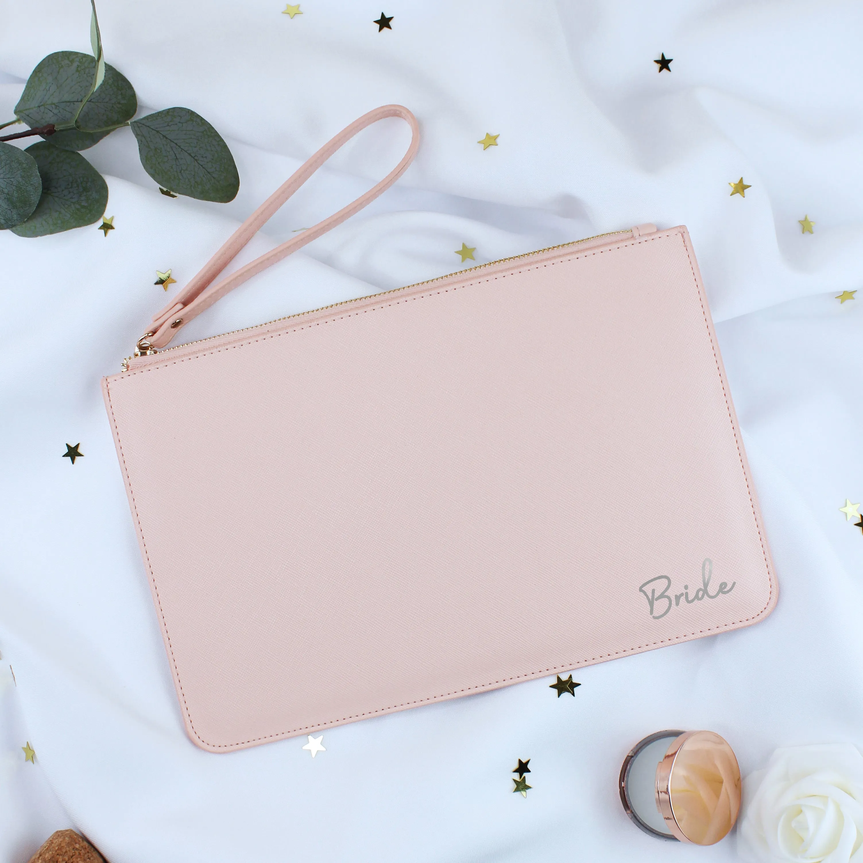 Bride PU Leather Clutch Bag with Wristlet