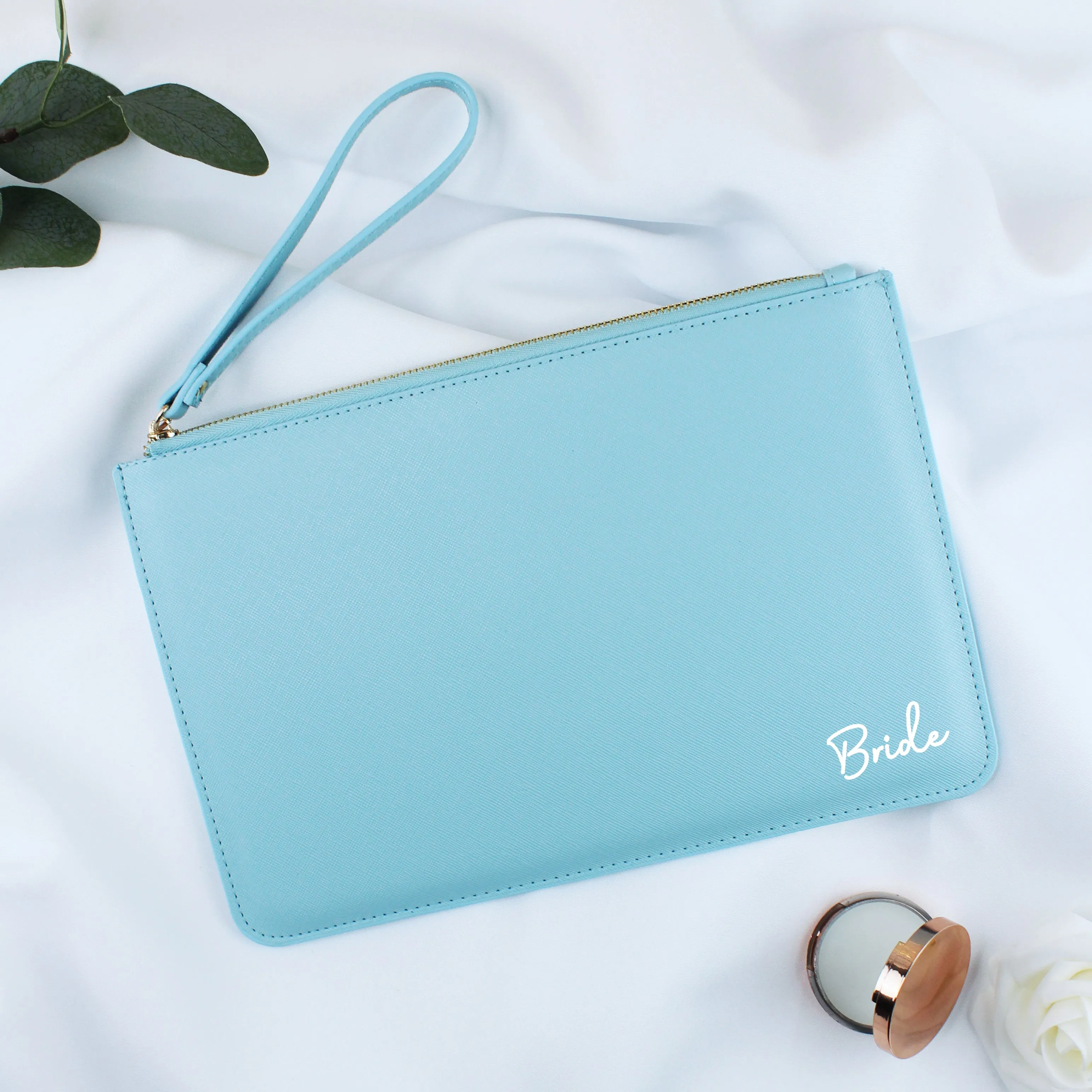 Bride PU Leather Clutch Bag with Wristlet