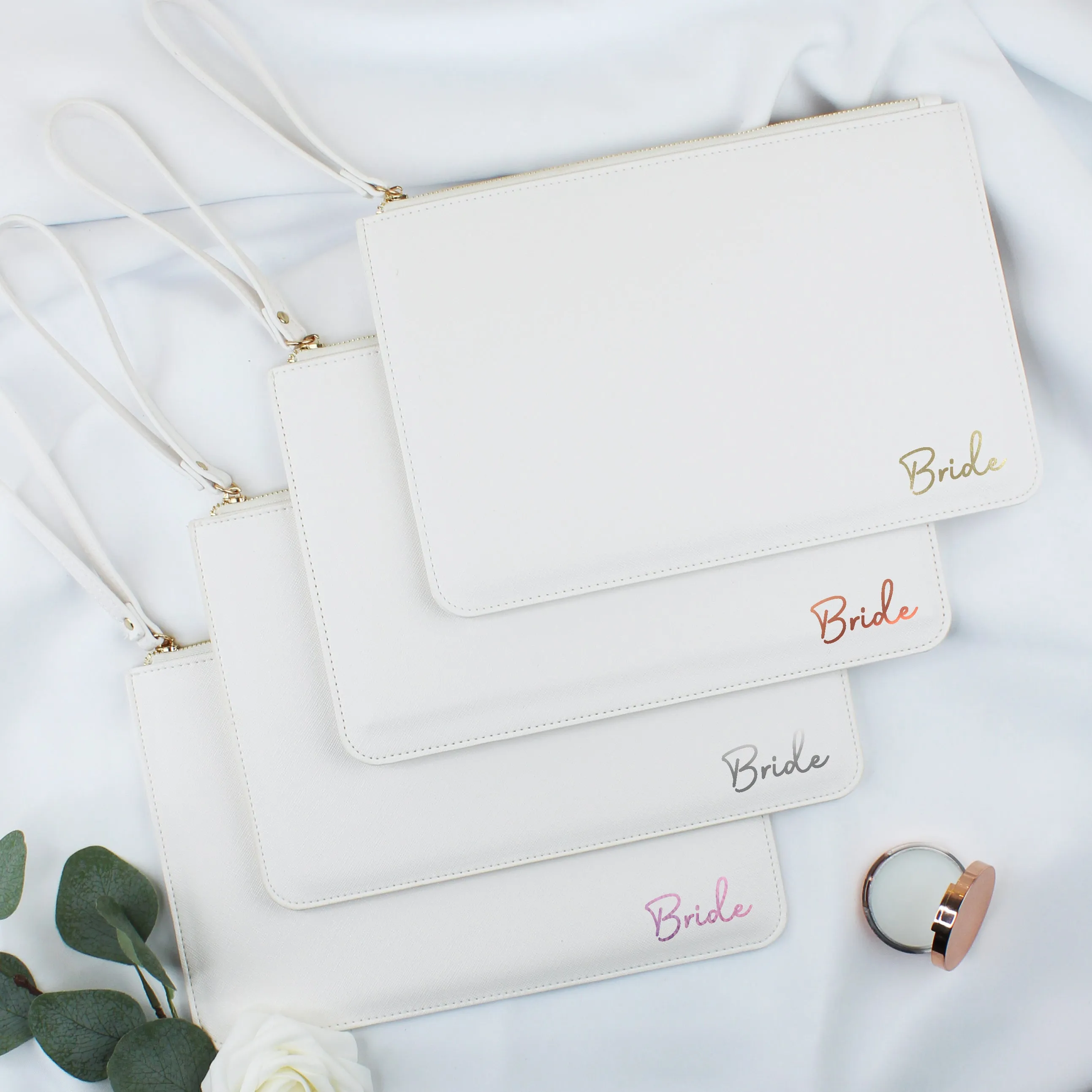 Bride PU Leather Clutch Bag with Wristlet
