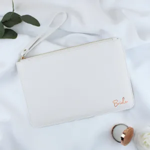 Bride PU Leather Clutch Bag with Wristlet