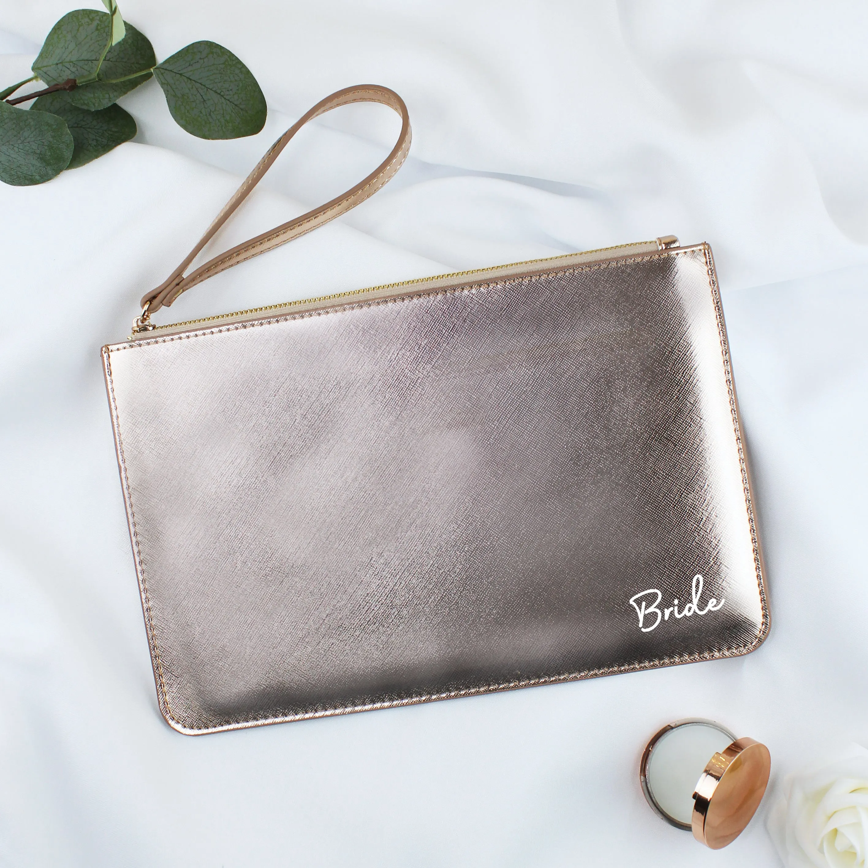 Bride PU Leather Clutch Bag with Wristlet