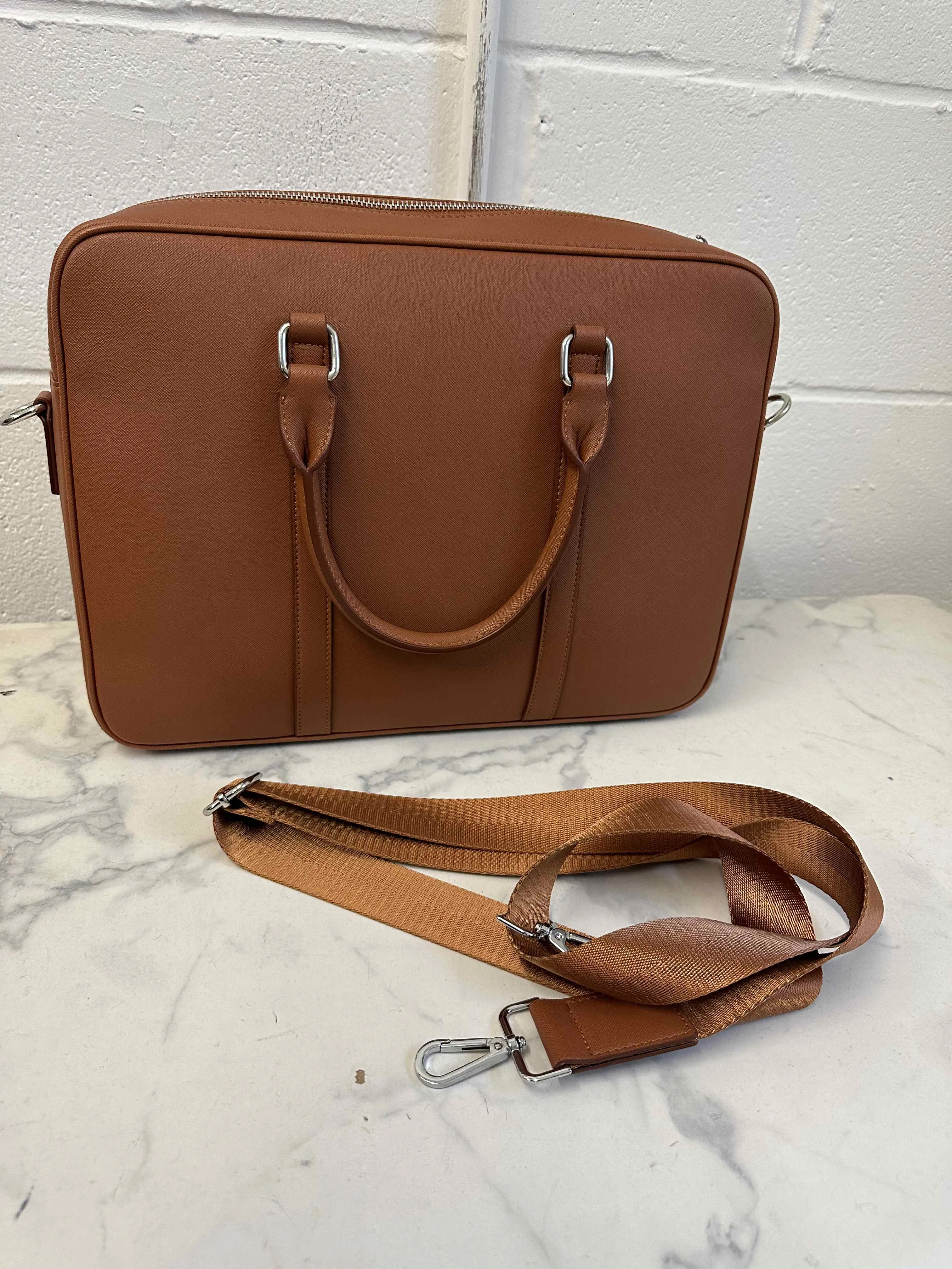 BriefCase Leather Free worldwide shipping Tan Invitation-only sale | Laptop Bag Brown
