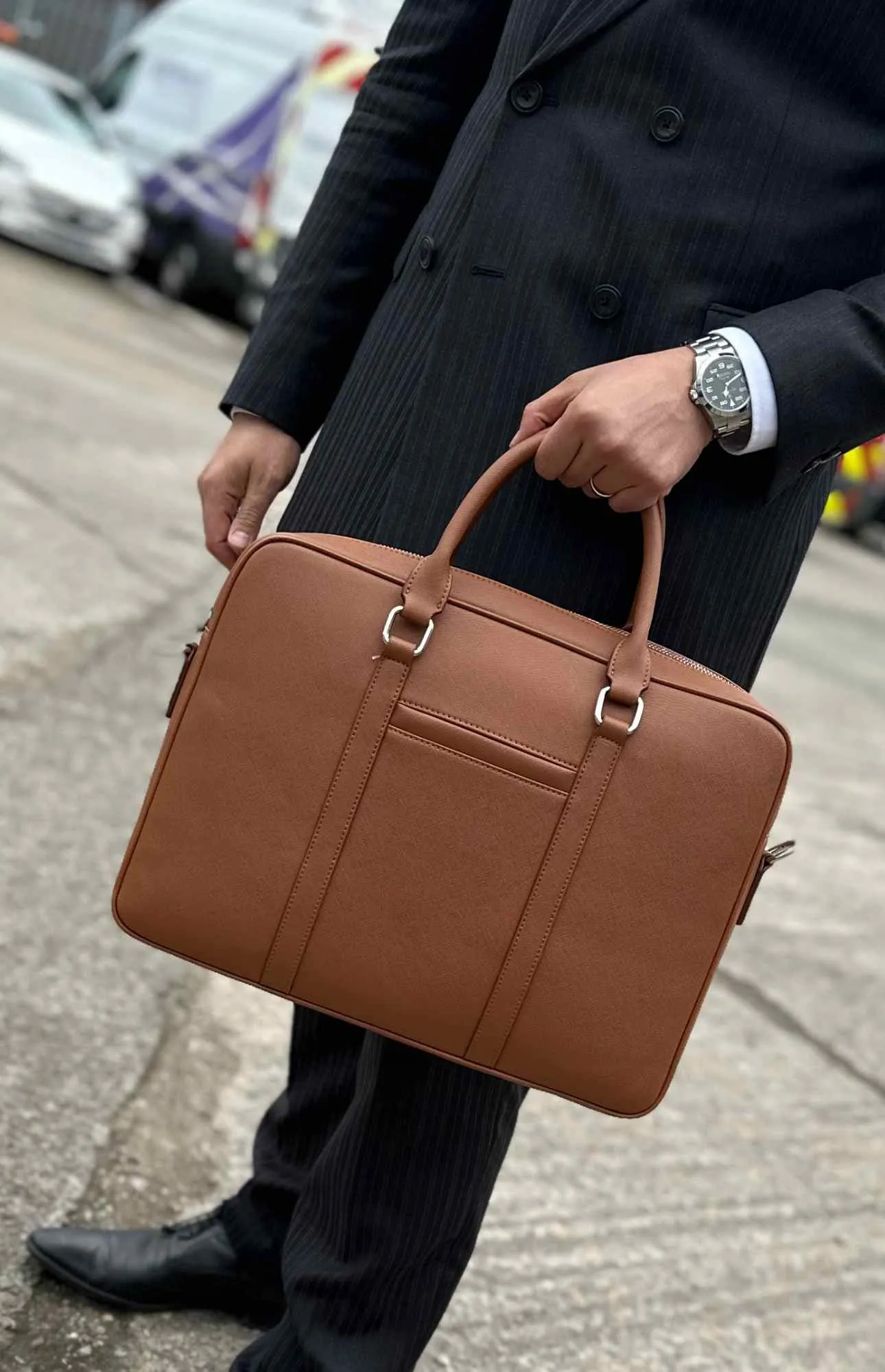 BriefCase Leather Free worldwide shipping Tan Invitation-only sale | Laptop Bag Brown