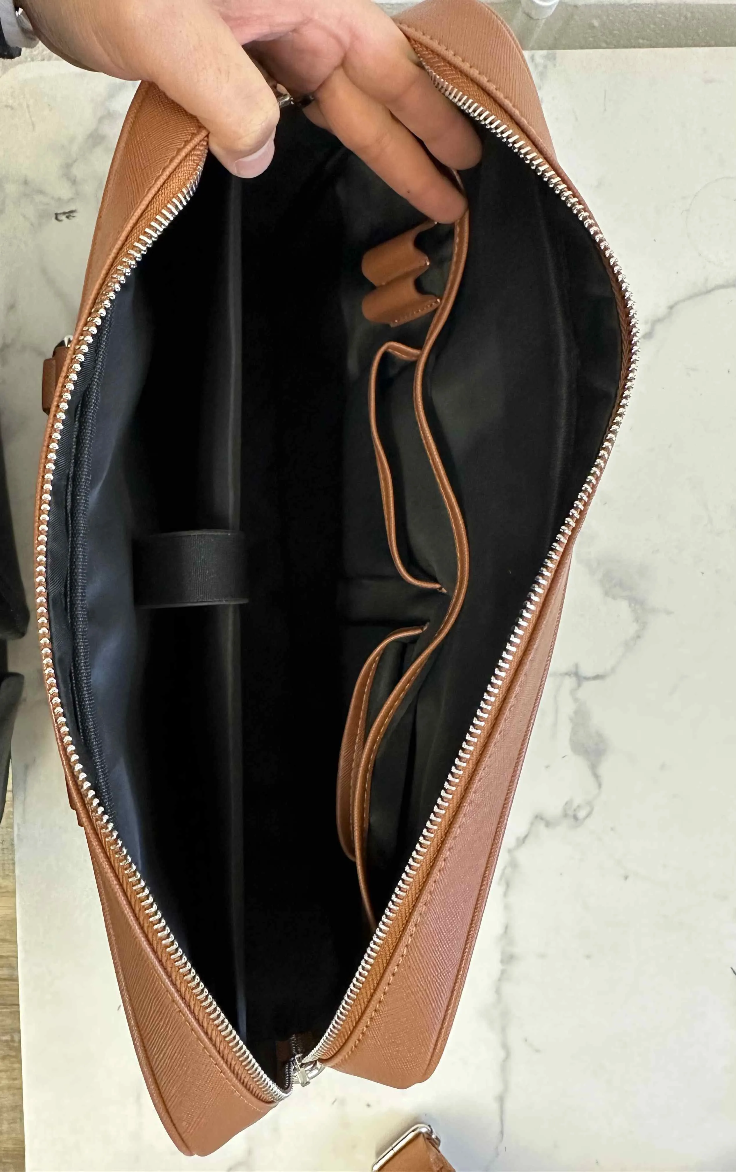 BriefCase Leather Free worldwide shipping Tan Invitation-only sale | Laptop Bag Brown
