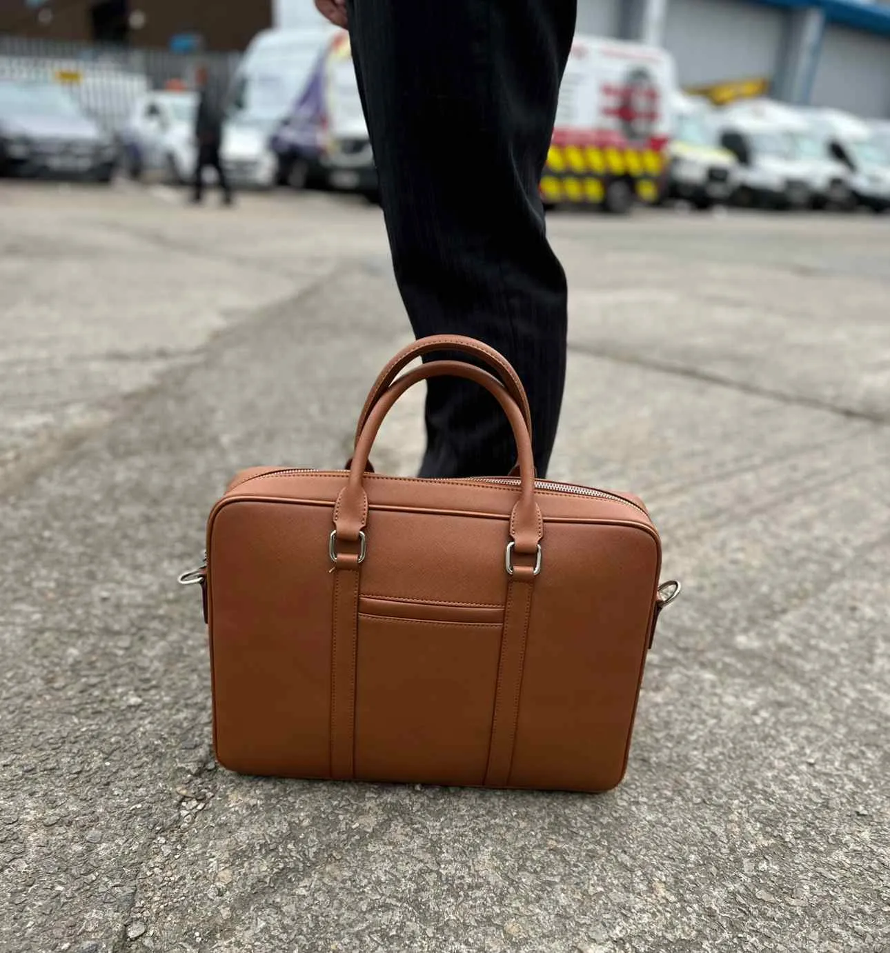 BriefCase Leather Free worldwide shipping Tan Invitation-only sale | Laptop Bag Brown