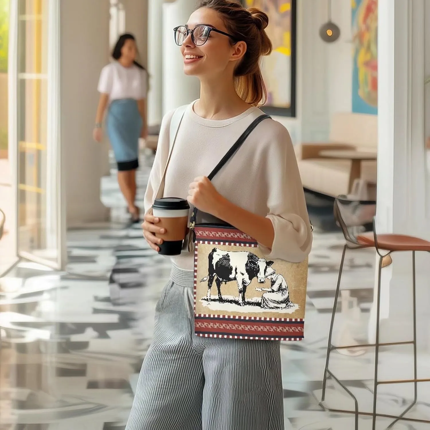 Bucket Bags Purses for Women with Adjustable Strap, Black Cat Print PU Leather Tote Handbags Top Handle Satchel
