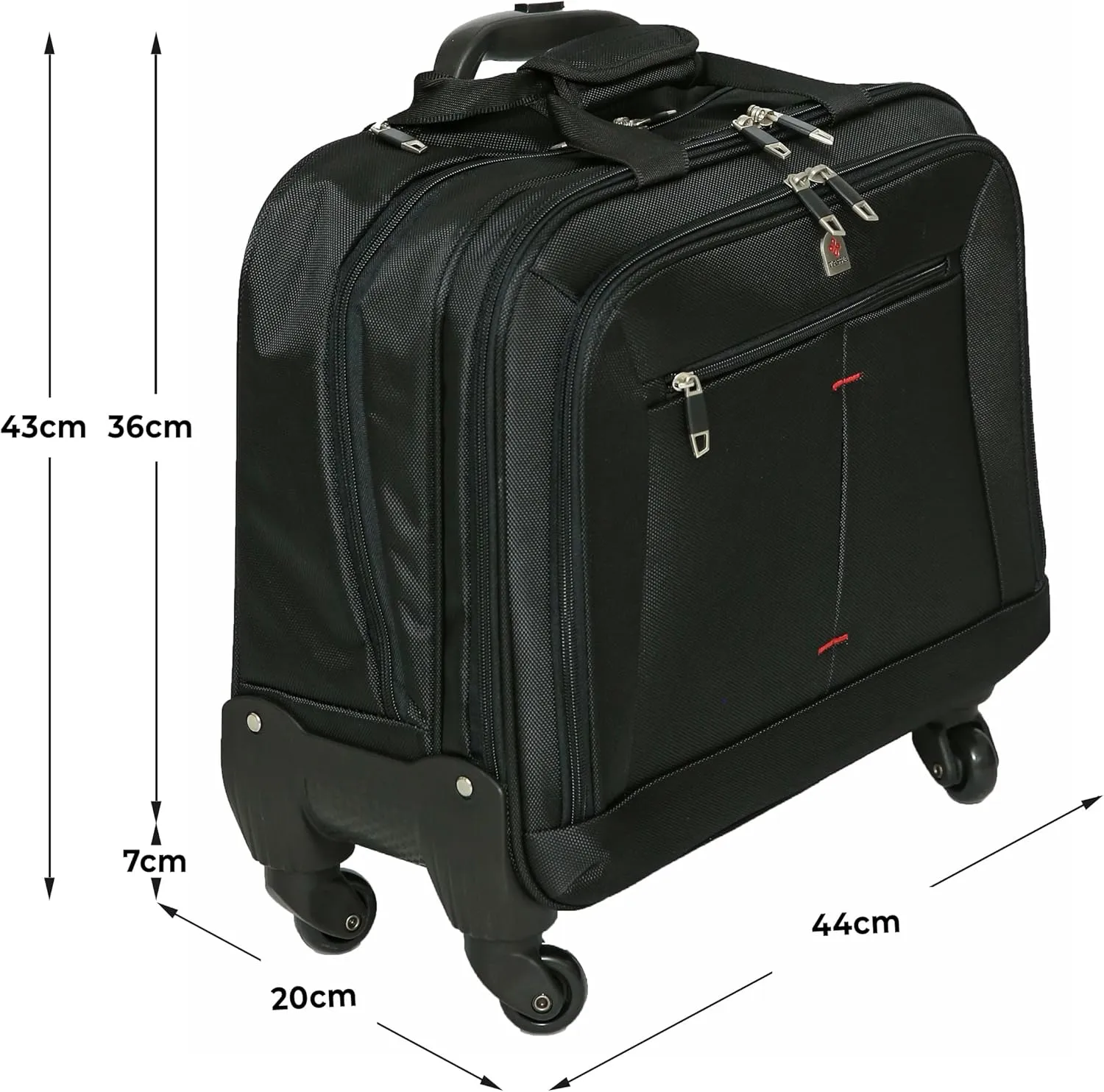 Business Laptop Roller Case - Large Stowage Area - 4 Wheel Spinner