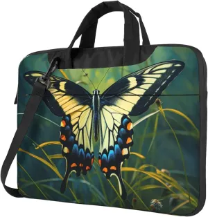 Butterfly on Stem Laptop Bag Laptop Messenger Shoulder Bag Travel Computer Bag for Women Men