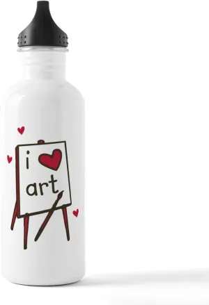 CafePress I Love Art Water Bottle 1.0L (34 oz) Stainless Steel Water Bottle