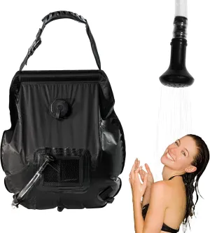 Camping Shower Bag, Solar Shower Bag 5-Gallon with Detachable Hose, Retractable Head Switch - Portable Shower for Camping Suitable for Camping, Hiking, Travel, Beach Swimming