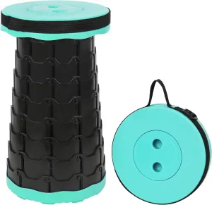 Camping Stool Portable Collapsible Stool Retractable Stool Folding Chair Outdoor Telescopic Stool Capacity 400lb Lightweight for Fishing Hiking Trips BBQ Stool Green, Medium
