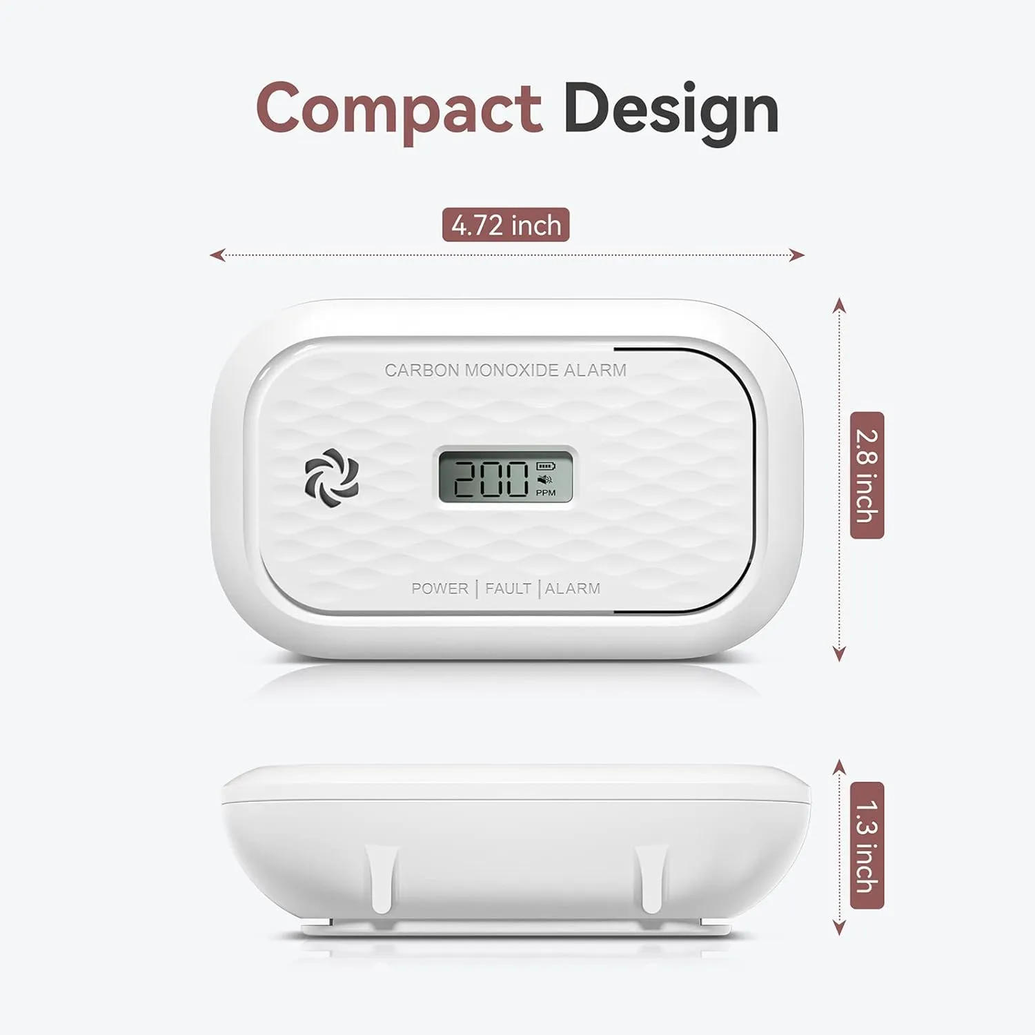 Carbon Monoxide Detectors, 10 Years Sensor Life Carbon Monoxide Alarm with LCD Display & LED Lights, Replaceable Battery CO Detector Alarm, Test Button, 85 dB for Home,Office, ZA326, 4Packs