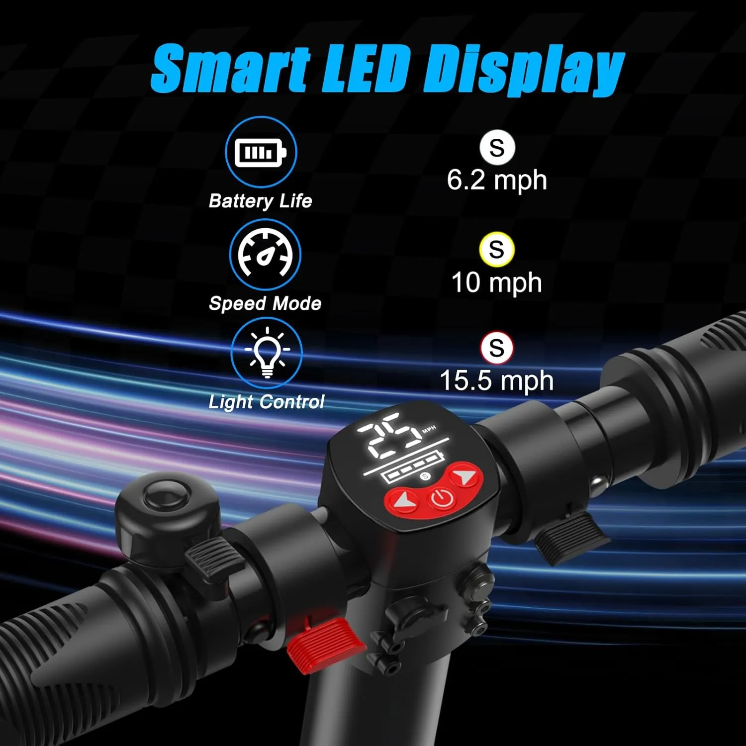 Caroma Electric Scooter, Max 20/25/30 Miles Ranges，350W/500W/750W Powerful Motor Electric Scooter for Adults & Kids，20/25 Mph Top Speed, Folding E Scooter with Dual Braking, Cruise Control