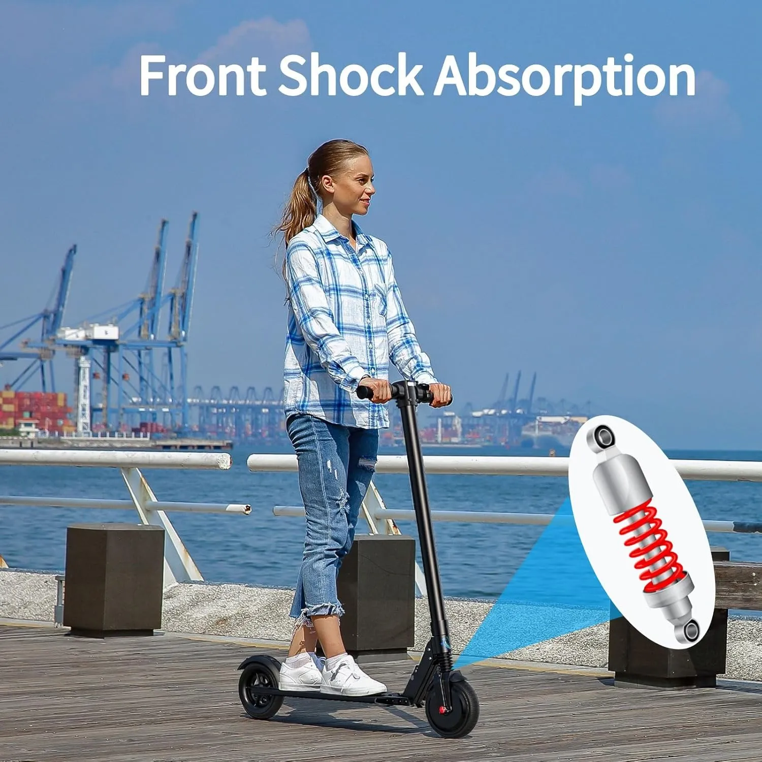 Caroma Electric Scooter, Max 20/25/30 Miles Ranges，350W/500W/750W Powerful Motor Electric Scooter for Adults & Kids，20/25 Mph Top Speed, Folding E Scooter with Dual Braking, Cruise Control