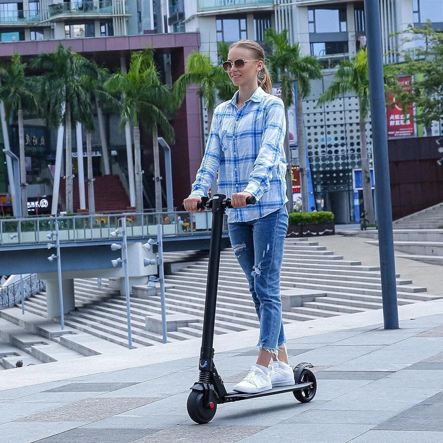 Caroma Electric Scooter, Max 20/25/30 Miles Ranges，350W/500W/750W Powerful Motor Electric Scooter for Adults & Kids，20/25 Mph Top Speed, Folding E Scooter with Dual Braking, Cruise Control