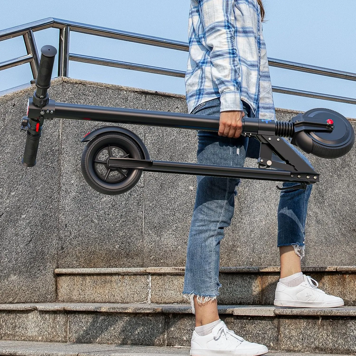 Caroma Electric Scooter, Max 20/25/30 Miles Ranges，350W/500W/750W Powerful Motor Electric Scooter for Adults & Kids，20/25 Mph Top Speed, Folding E Scooter with Dual Braking, Cruise Control