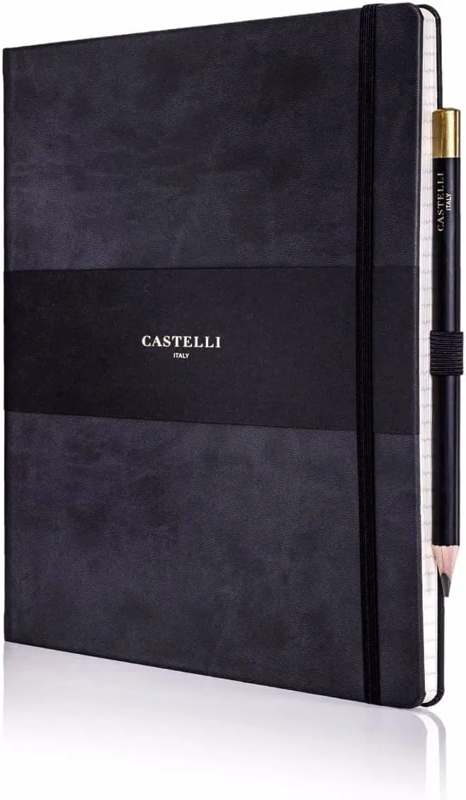 Castelli RQ27/25-464 Large Lined Ruled Tucson Notebook - Graphite Black
