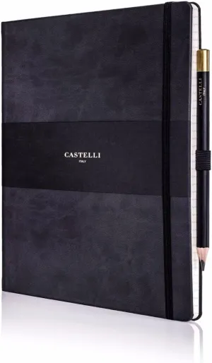 Castelli RQ27/25-464 Large Lined Ruled Tucson Notebook - Graphite Black
