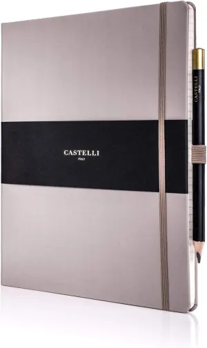 Castelli RQ27/25-639 Large Lined Ruled Tucson Notebook - Taupe