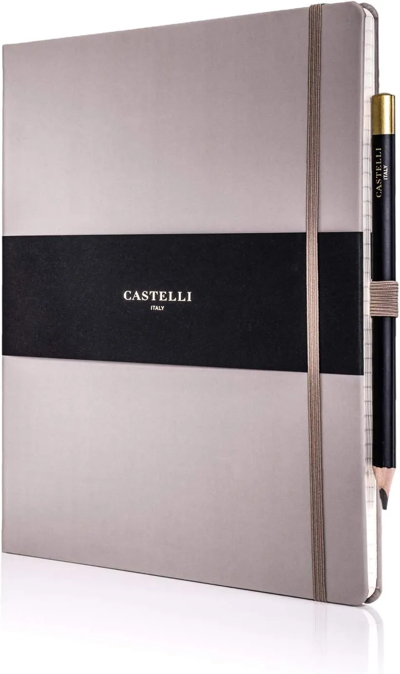 Castelli RQ27/25-639 Large Lined Ruled Tucson Notebook - Taupe
